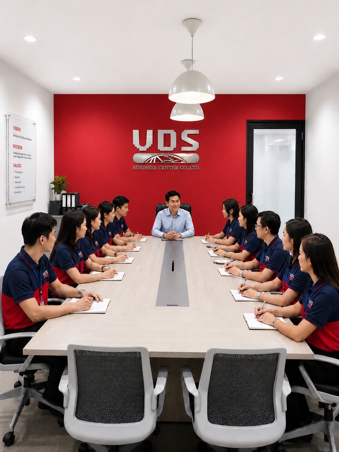 ทีมผู้บริหารและพนักงาน VDS ในห้องประชุม